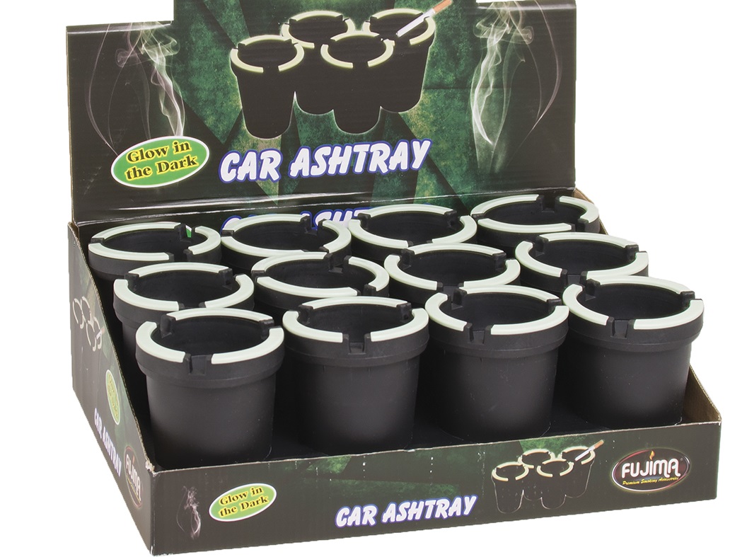 Self-Extinguishing Car Ashtray Black 12-ct
