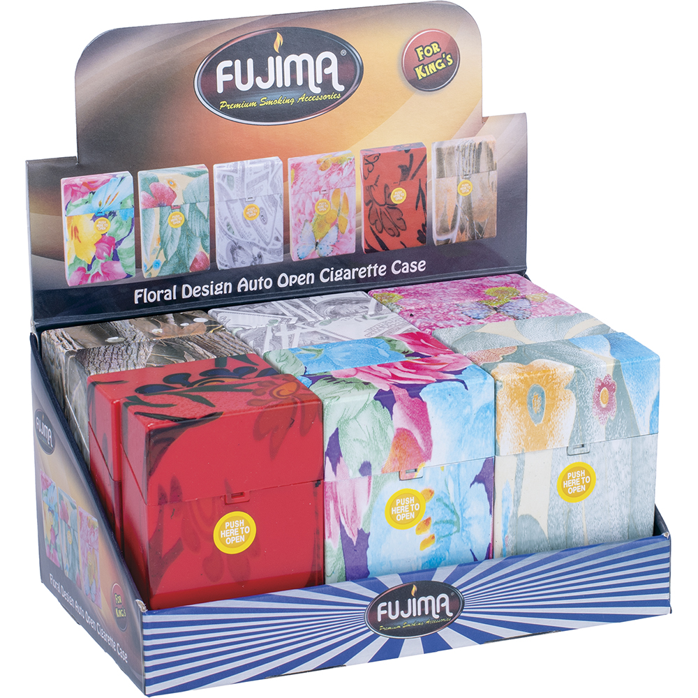 Plastic Cigarette Case king Floral 12-ct