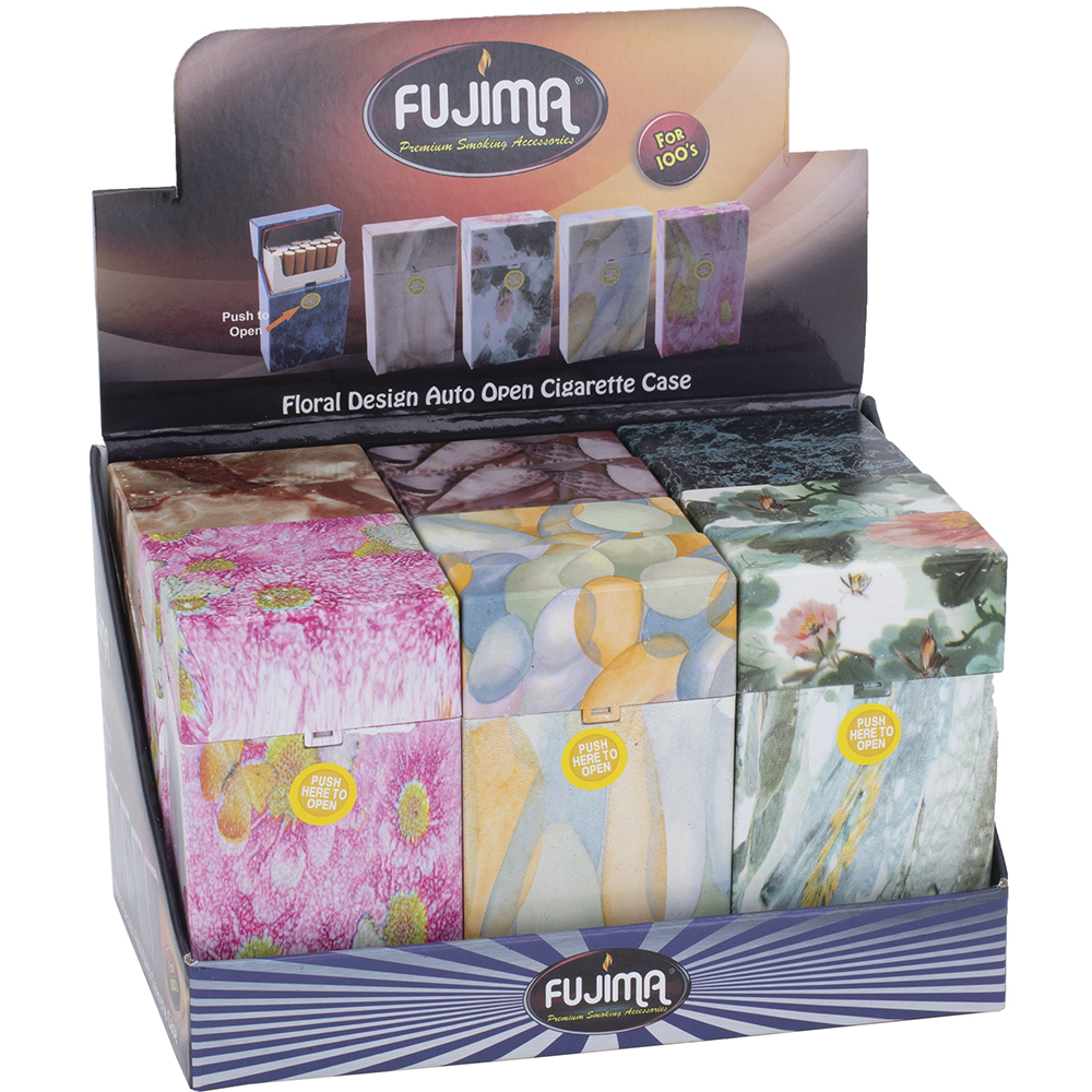 Plastic Cigarette Case 100 Floral 12-ct