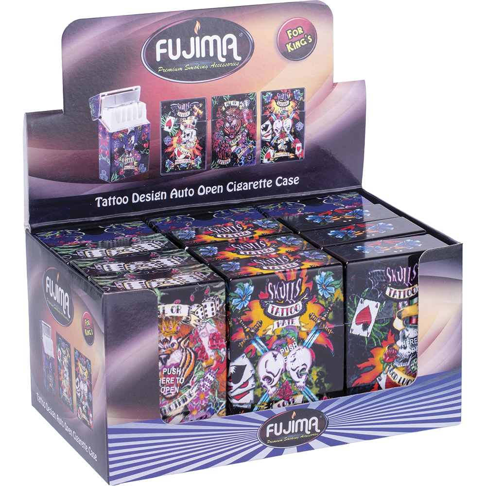 Plastic Cigarette Case king Tattoo 12-ct