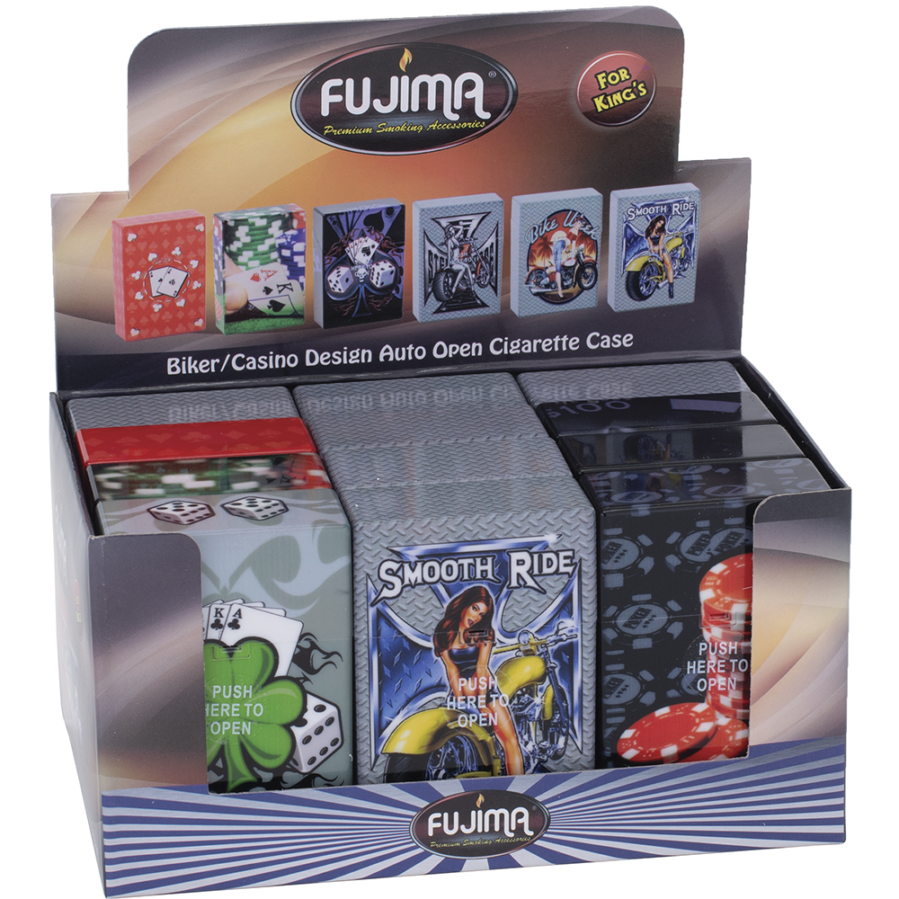 Plastic Cigarette Case king Biker Casino 12-ct