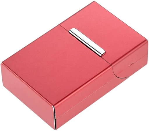 Metal Cigarette Case king Red