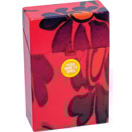 Plastic Cigarette Case king Red Flowers