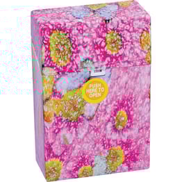 Plastic Cigarette Case king Pink Purple Flowers