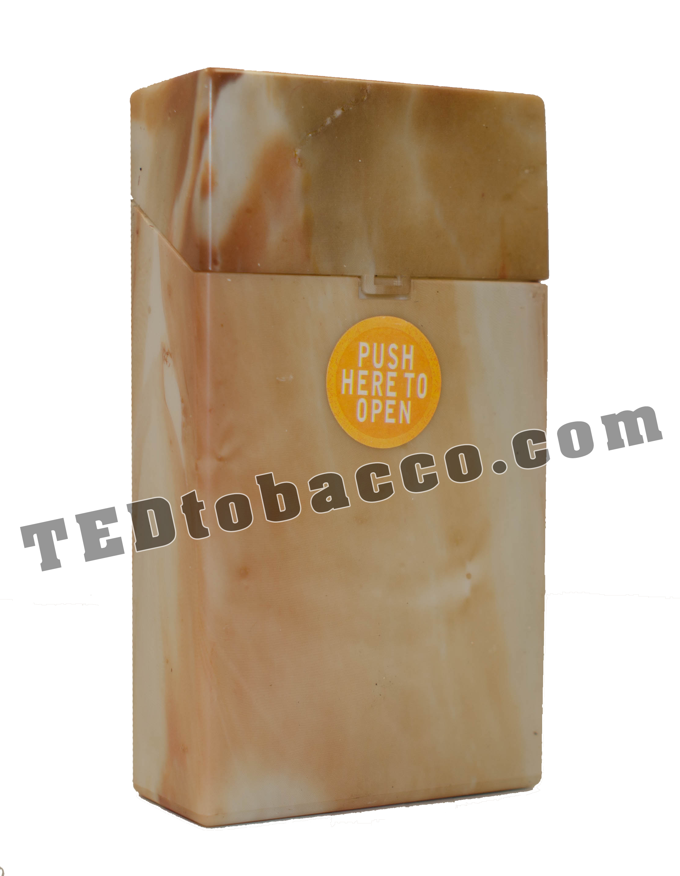 Plastic Cigarette Case 100 Brown Marble