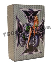 Plastic Cigarette Case king skull w/green