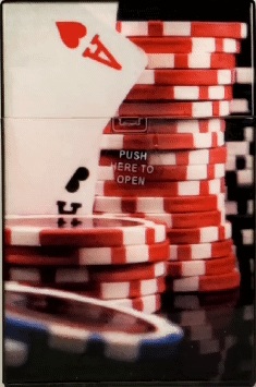 Plastic Cigarette Case king Aces Chips