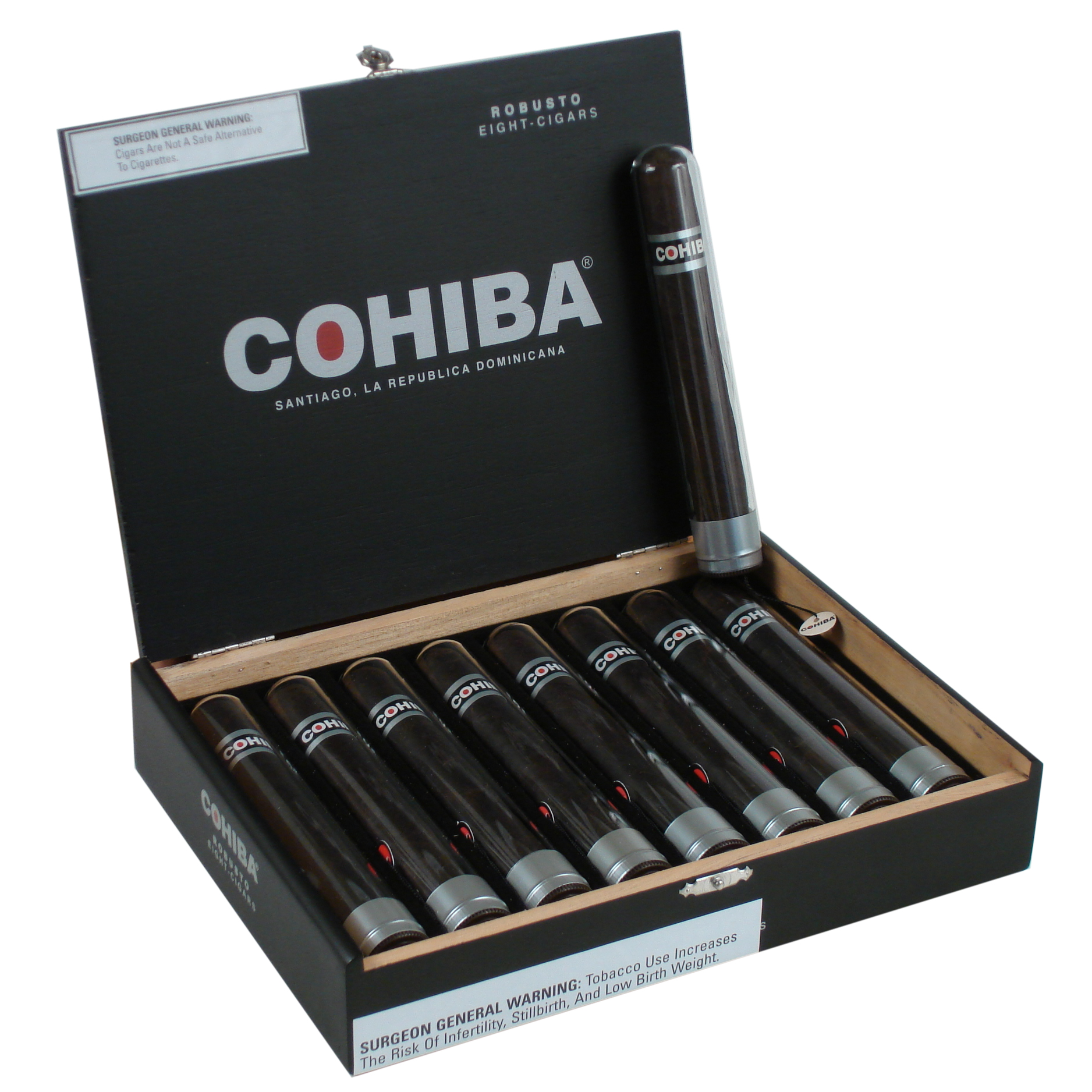 Cohiba Cigars Black Robusto Crystal Tube 8-ct